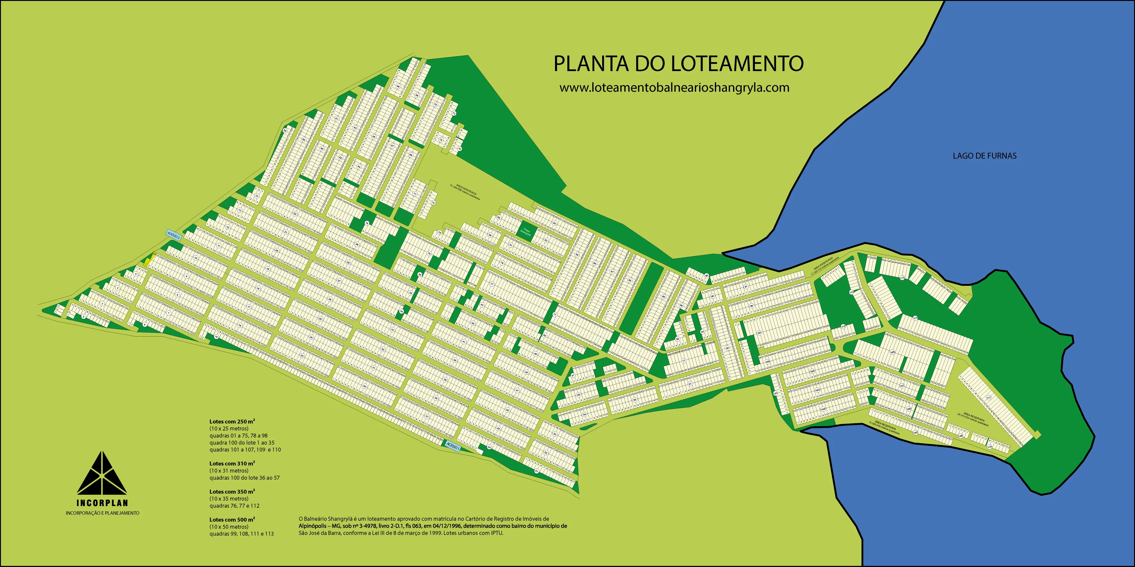 Mapa do loteamento - Balneário Shangrylá